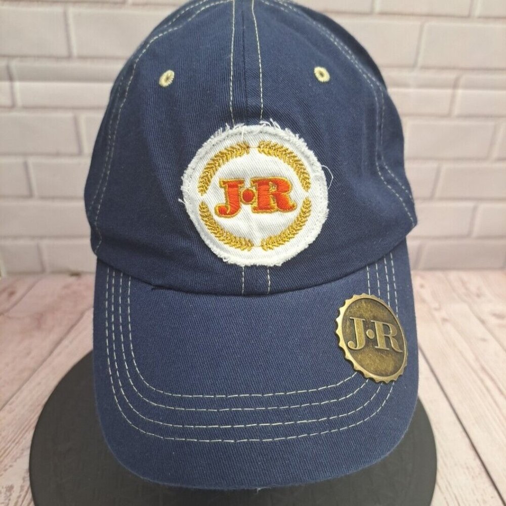 JR Cigar Men's Blue Strapback Tobacco Leaf‎ with Bottle Opener underbill Hat Cap